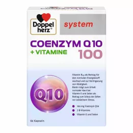 DOPPELHERZ Kofermentas Q10 100+Vitaminų sistemos kapsulės, 60 vnt