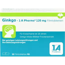 GINKGO-1A Pharma 120 mg plėvele dengtos tabletės, 30 vnt