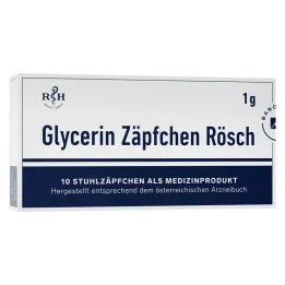Glicerino žvakutės Rösch 1 g nuo vidurių užkietėjimo, 10 vnt