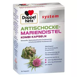DOPPELHERZ Artichoke-Milk Thistle sistemos minkštos kapsulės, 60 vnt