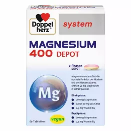 DOPPELHERZ Magnesium 400 Depot sistemos tabletės, 60 vnt