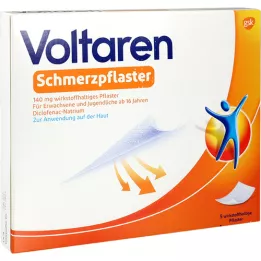 VOLTAREN Skausmo pleistras 140 mg veikliosios medžiagos pleistras, 5 vnt