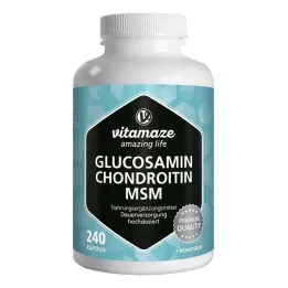 GLUCOSAMIN CHONDROITIN MSM Vitamino C kapsulės, 240 vnt