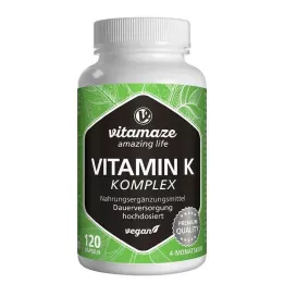 VITAMIN K1+K2 kompleksas didelės dozės veganiškos kapsulės, 120 vnt