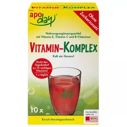 APODAY Vitaminų kompleksas vyšnių-aronijų be cukraus plv., 10X5 g