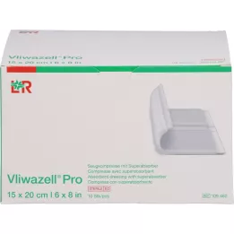VLIWAZELL Pro superabsorbentas kompresas sterilus 15x20 cm, 10 vnt