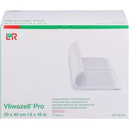 VLIWAZELL Pro superabsorbentas kompresas sterilus 20x40 cm, 10 vnt