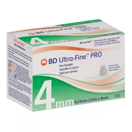 BD ULTRA-FINE PRO Rašiklio adatos 4 mm 32 G 0,23 mm, 105 vnt