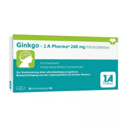 GINKGO-1A Pharma 240 mg plėvele dengtos tabletės, 30 vnt