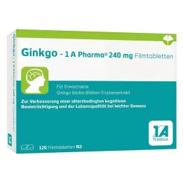 Ginkgo – 1 A Pharma® 240 mg plėvele dengtos tabletės, 120 vnt