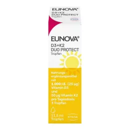 EUNOVA DuoProtect D3+K2 1000 TV/50 μg lašai, 11,5 ml