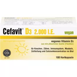 CEFAVIT D3 2000 TV veganiškos kietos kapsulės, 100 vnt