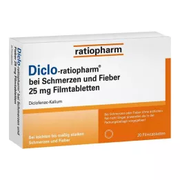 DICLO-RATIOPHARM nuo skausmo ir karščiavimo 25 mg FTA, 20 vnt