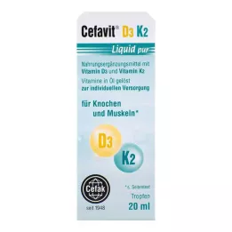 CEFAVIT D3 K2 Skysti purpuriniai lašai, skirti vartoti per burną, 20 ml
