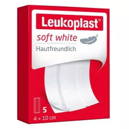 LEUKOPLAST minkštas baltas tinkas 4x10 cm, 5 vnt