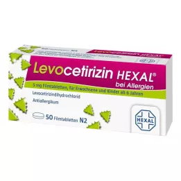 LEVOCETIRIZIN HEXAL nuo alergijos 5 mg plėvele dengtos tabletės, 50 vnt