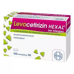 LEVOCETIRIZIN HEXAL nuo alergijos 5 mg plėvele dengtos tabletės, 100 vnt