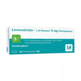 LEVOCETIRIZIN-1A Pharma 5 mg plėvele dengtos tabletės, 20 vnt