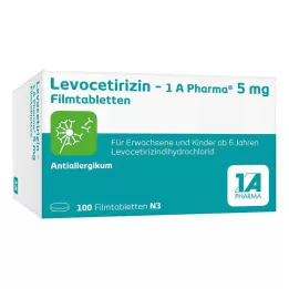 LEVOCETIRIZIN-1A Pharma 5 mg plėvele dengtos tabletės, 100 vnt