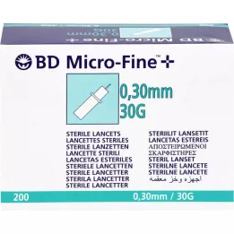 BD MICRO-FINE+ lancetai 30 G 0,30 mm, 200 vnt