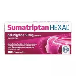 SUMATRIPTAN HEXAL nuo migrenos 50 mg tabletės, 2 vnt
