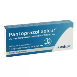 PANTOPRAZOL axicur 20 mg skrandyje neirios tabletės, 7 vnt