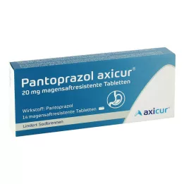 PANTOPRAZOL axicur 20 mg skrandyje neirios tabletės, 14 vnt