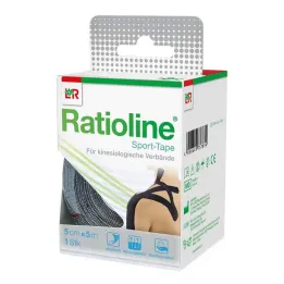 Ratioline sportinė juosta 5 cmx5 m juoda, 1 vnt