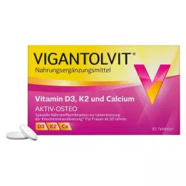 VIGANTOLVIT Vitaminas D3 K2 Kalcio plėvele dengtos tabletės, 30 vnt