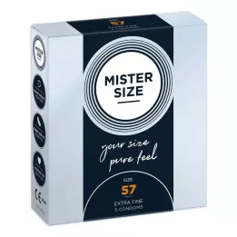 MISTER 57 dydžio prezervatyvai, 3 vnt