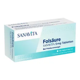 Folio rūgštis Sanavita 5 mg tabletės, 100 vnt