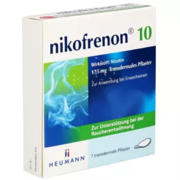 NIKOFRENON 10 Heumann transderminių pleistrų, 7 vnt