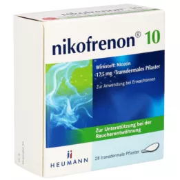 NIKOFRENON 10 Heumann transderminių pleistrų, 28 vnt