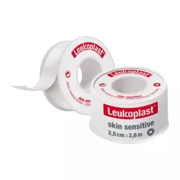 LEUKOPLAST Skin Sensitive 2,5 cm x 2,6 m su apsauginiu tvarsčiu, 1 vnt