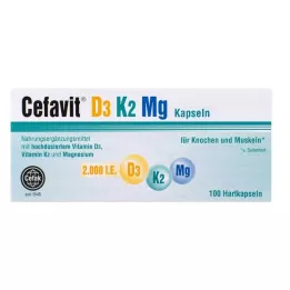 CEFAVIT D3 K2 Mg 2000 TV kietos kapsulės, 100 vnt