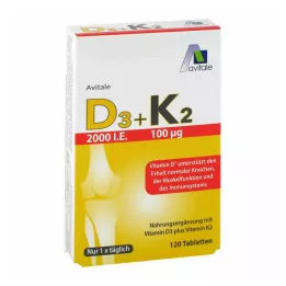 Vitaminas D3+K2 2000 TV, 120 vnt