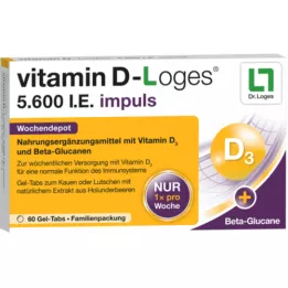 VITAMIN D-LOGES 5 600 I.U. impulsinis savaitinis sandėlis KTA, 60 vnt