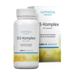 SANHELIOS Vitaminas D3 Saulės vitaminų kompleksas su K2, 80 vnt
