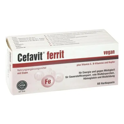 Cefavit ferito kietos kapsulės, 60 vnt Cefavit ferito kietos kapsulės, 60 vnt