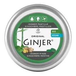 Ginger Ginjer pastilles Organic Mint, 40 g