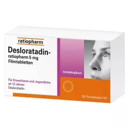 DESLORATADIN-ratiopharm 5 mg plėvele dengtos tabletės, 50 vnt
