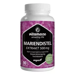 MARIENDISTEL 500 mg ekstrakto didelės dozės veganiškos kapsulės, 90 vnt