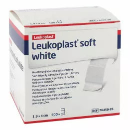 LEUKOPLAST minkšti balti injekciniai pleistrai, 19x40 mm, 500 vnt