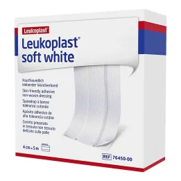Leukoplast minkštas baltas tinkas 4 cmx5 m rulonas, 1 vnt