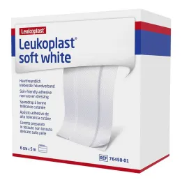 Leukoplast minkštas baltas tinkas 6 cm x 5 m rulonas, 1 vnt