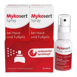 MYKOSERT Purškiklis nuo odos ir pėdų grybelio, 2X30 ml