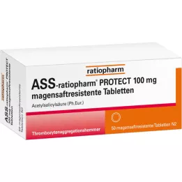 ASS-ratiopharm PROTECT 100 mg skrandžio sulčių tabletės, 50 vnt