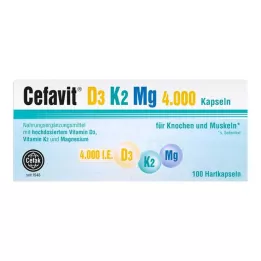 CEFAVIT D3 K2 Mg 4 000 TV kietos kapsulės, 100 vnt