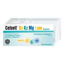 CEFAVIT D3 K2 Mg 7 000 TV kietos kapsulės, 100 vnt
