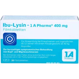 IBU-LYSIN 1A Pharma 400 mg plėvele dengtos tabletės, 20 vnt